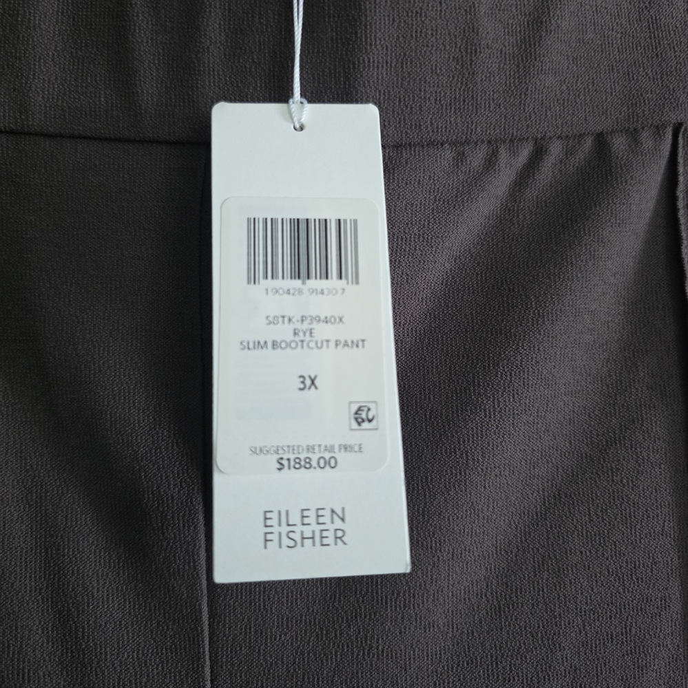 Eilen Fisher Women's Gray Slim Bootcut Pants Size 3X - Picture 2 of 6